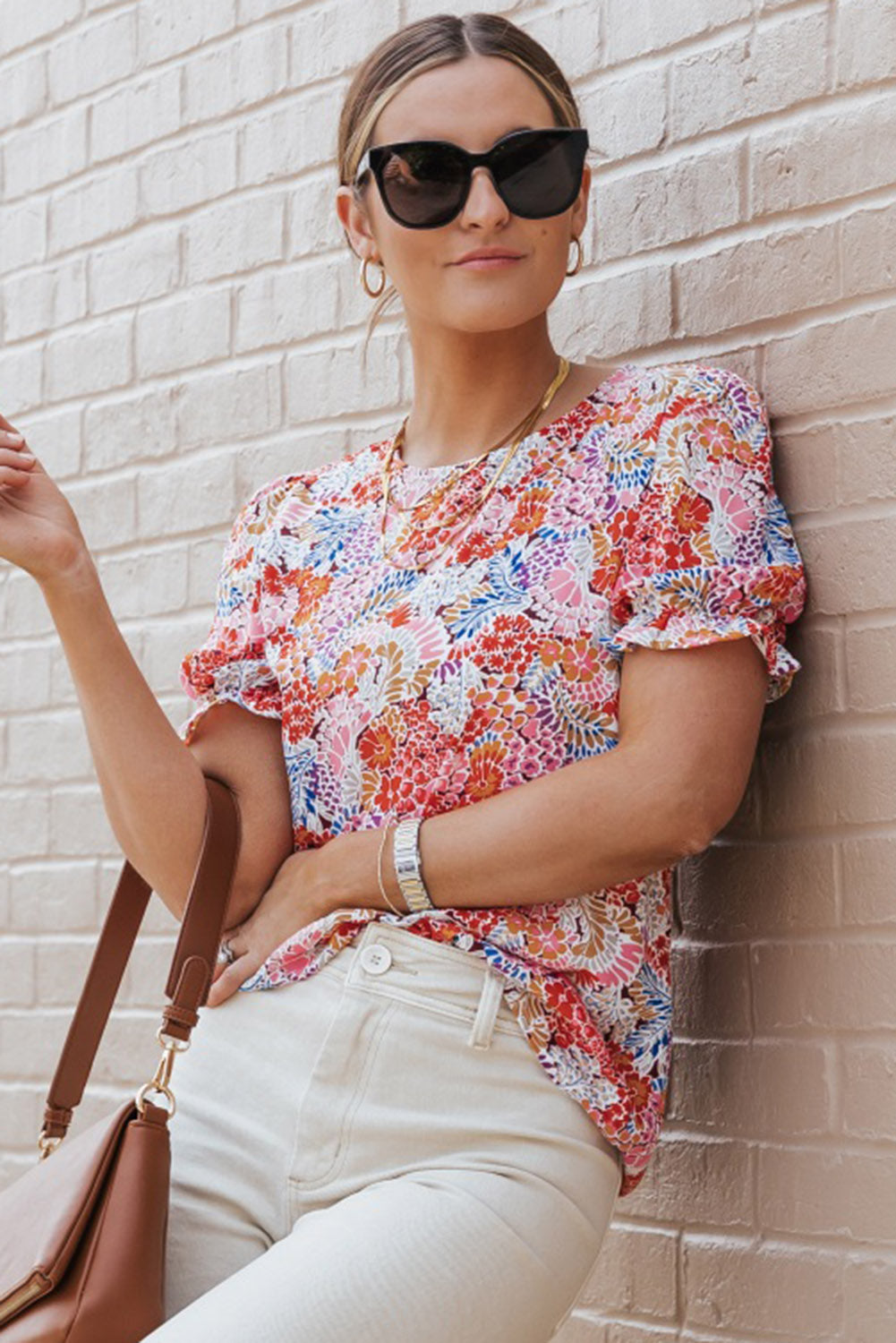 Sleeveless Floral Print Top