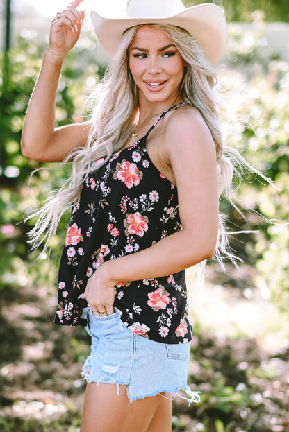 Sleeveless Floral Print Tank Top