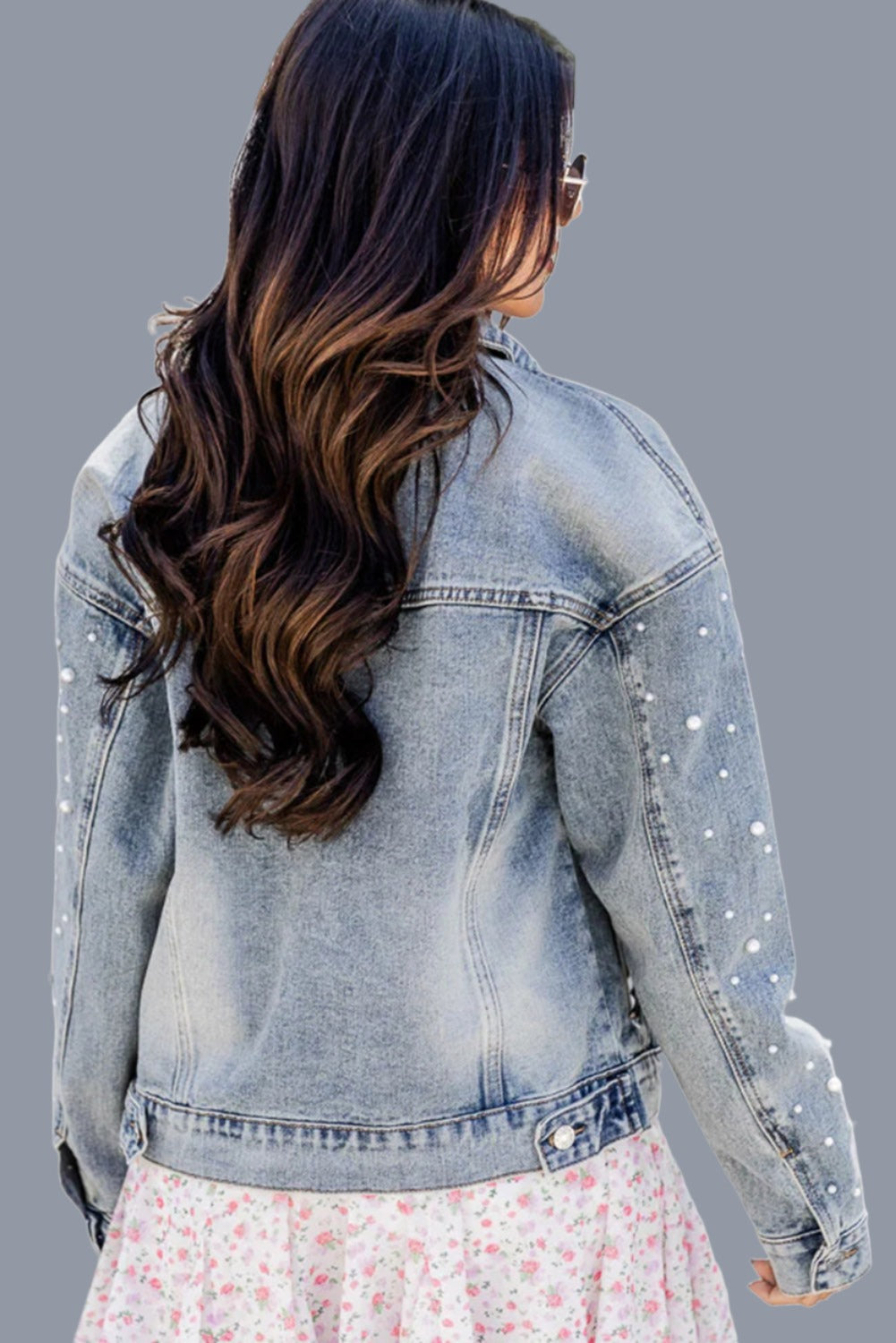 Long Sleeve Button-down Denim Blue Jean Jacket