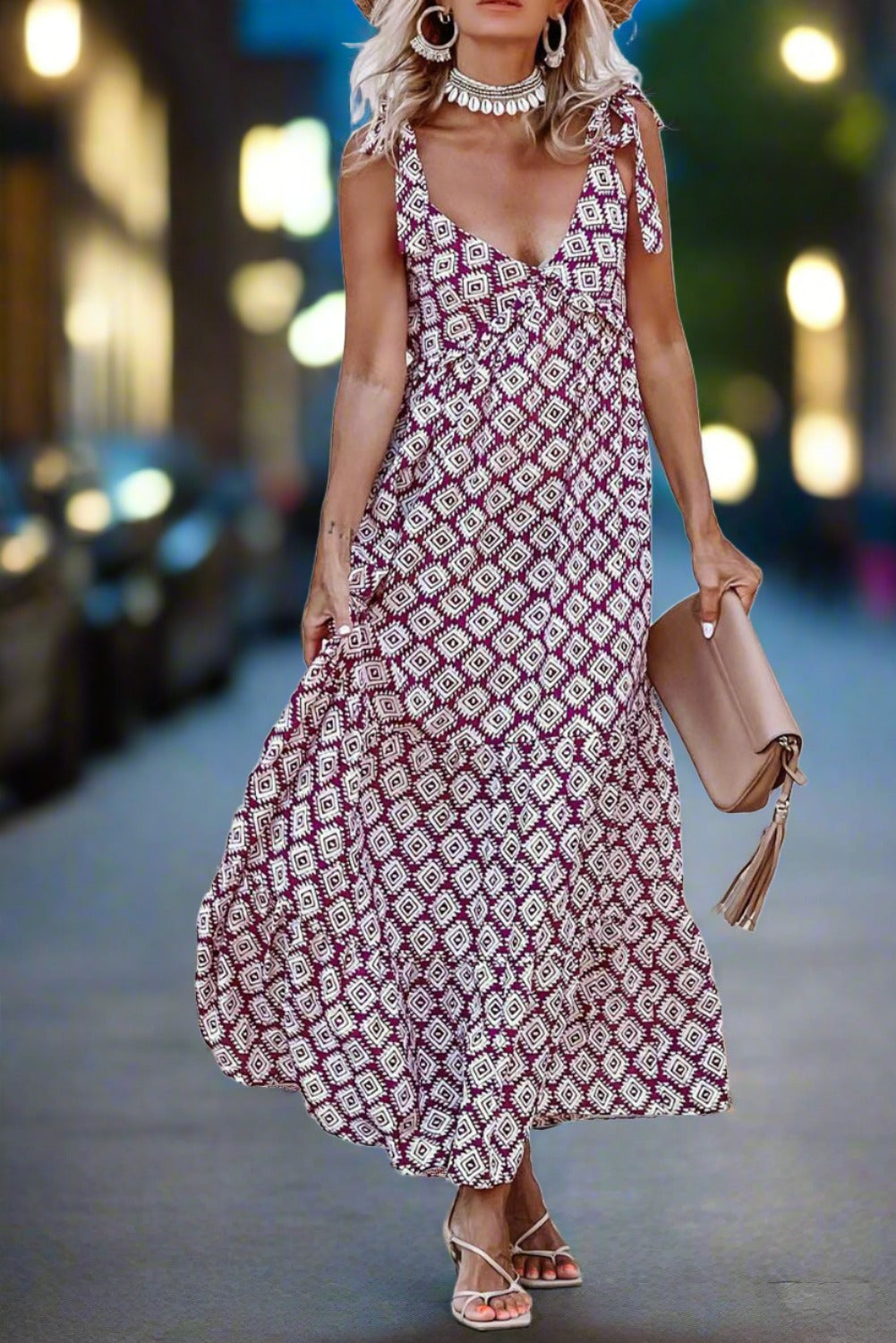 Sleeveless V-neck Maxi Dress