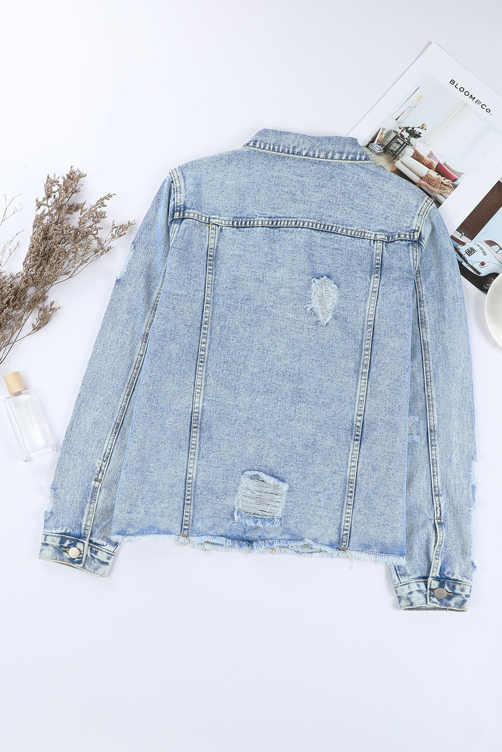 Long Sleeve Button-down Denim Blue Jean jacket