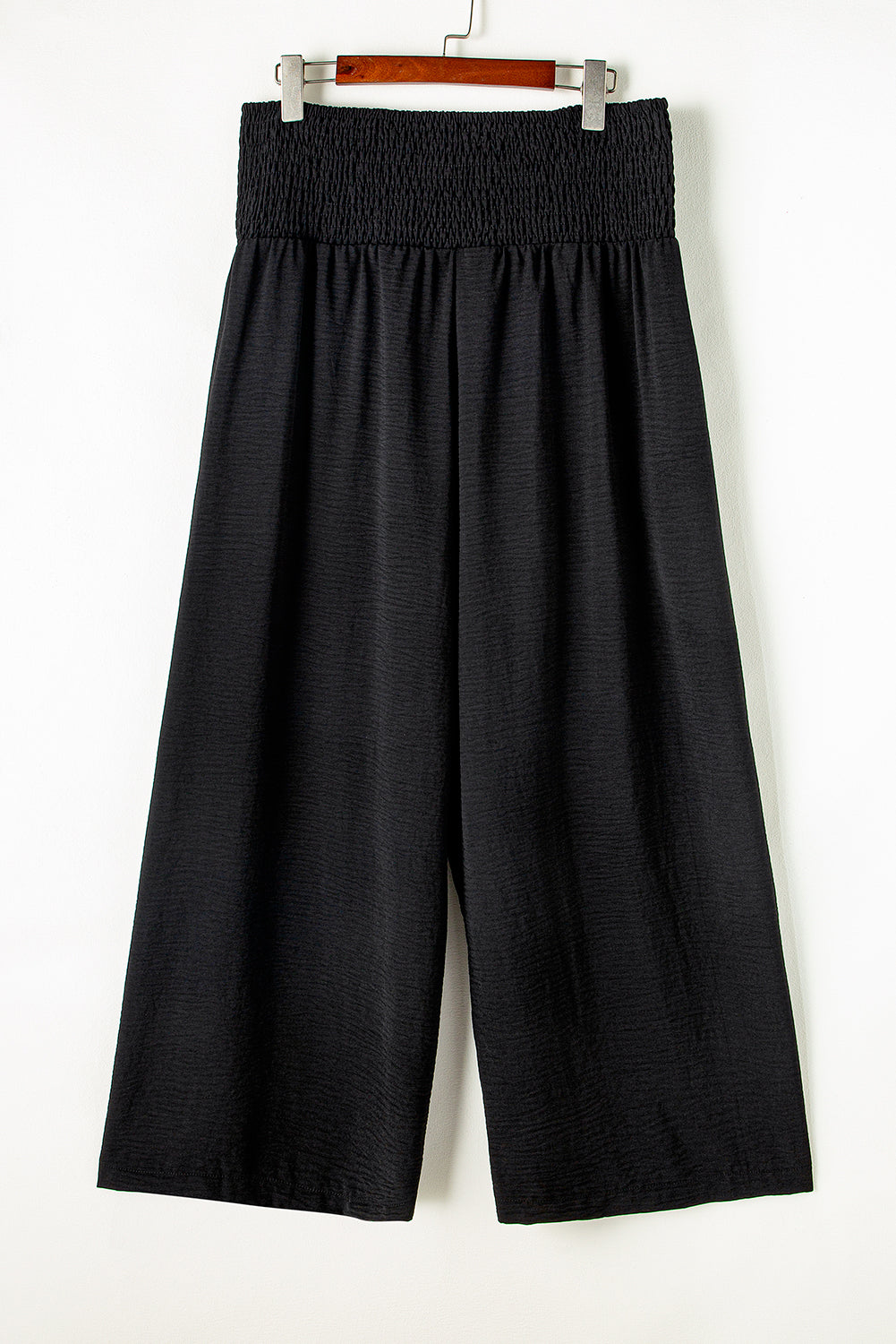 High Rise Wide Leg Black Casual Pants