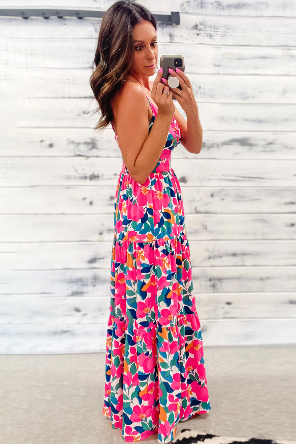 Sleeveless Floral Print Maxi Dress