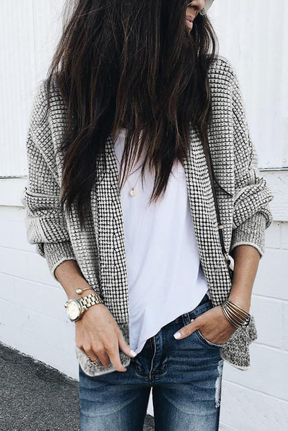 Long Sleeve Oversized Open Front Cardigan Sweater