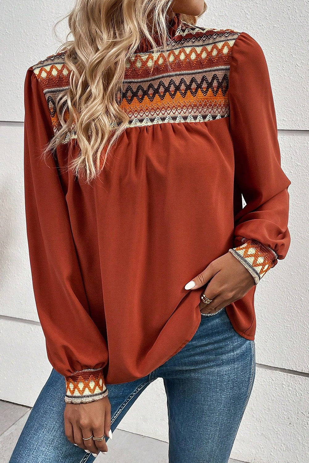 Long Sleeve Mock Neck Top