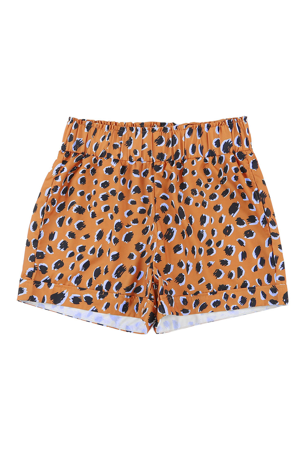 High Rise Leopard Print Casual Shorts