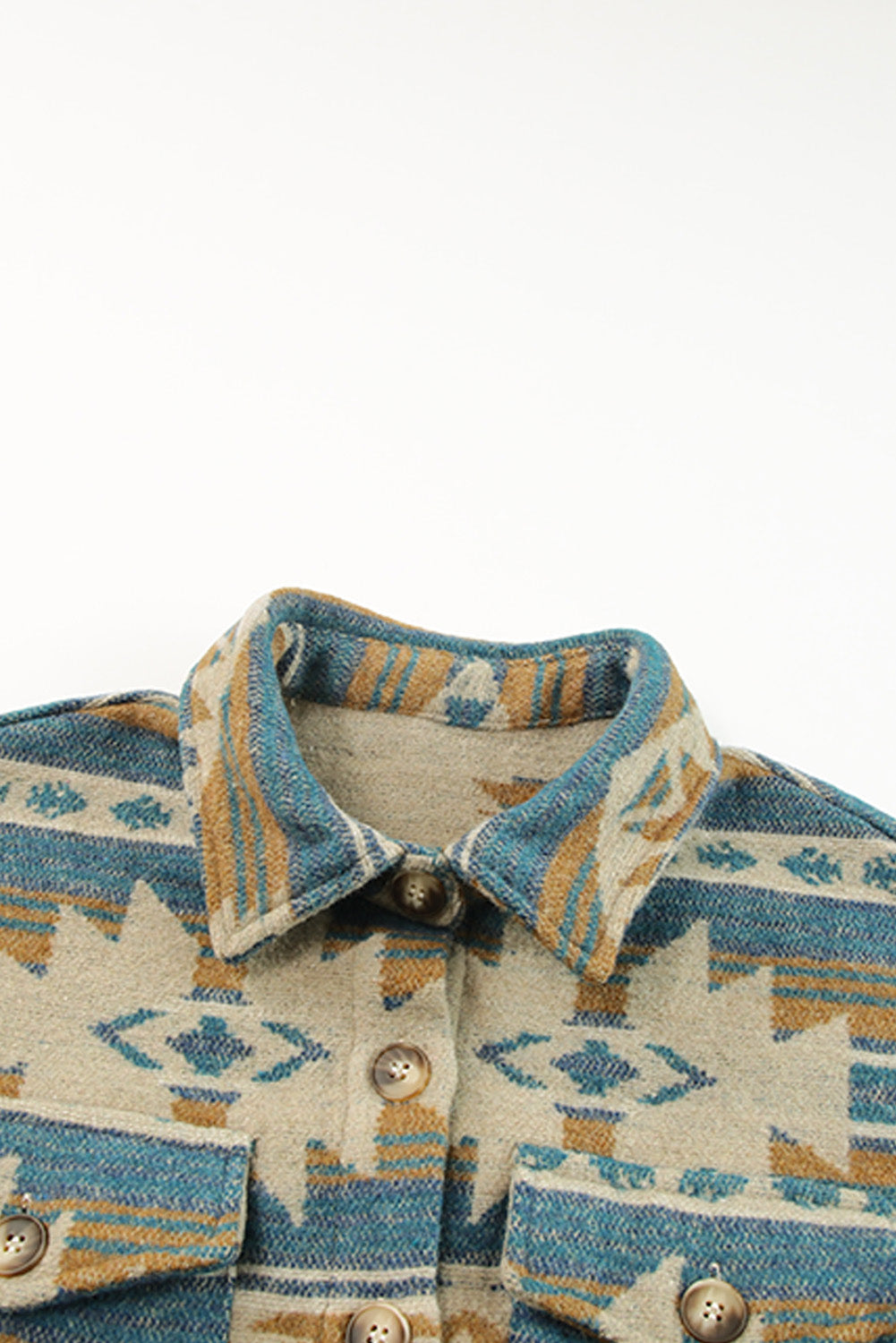 Long Sleeve Southwest Aztec Print Button Down Jacket