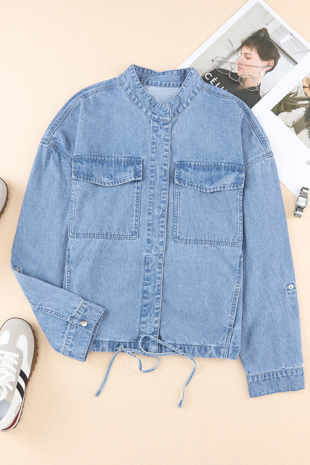 Long Sleeve Button-down Denim Jean Jacket