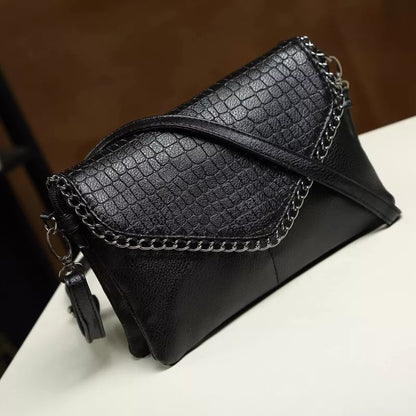 Faux Leather Crocodile Crossbody Evening Bag