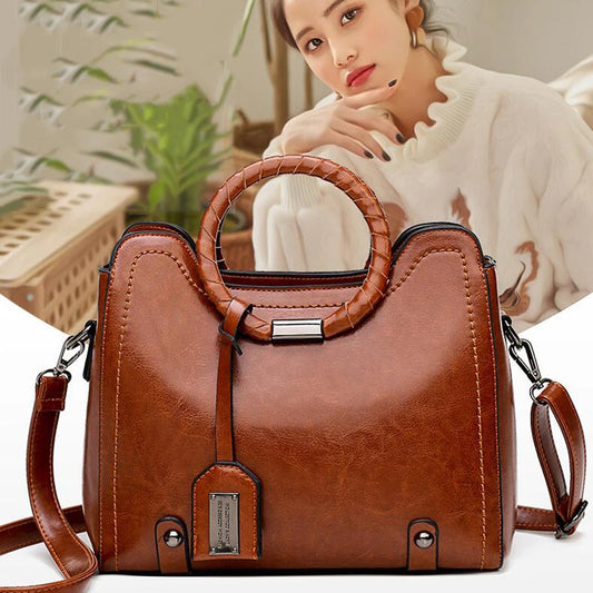 High-quality Faux Leather Vintage Style Satchel Bag