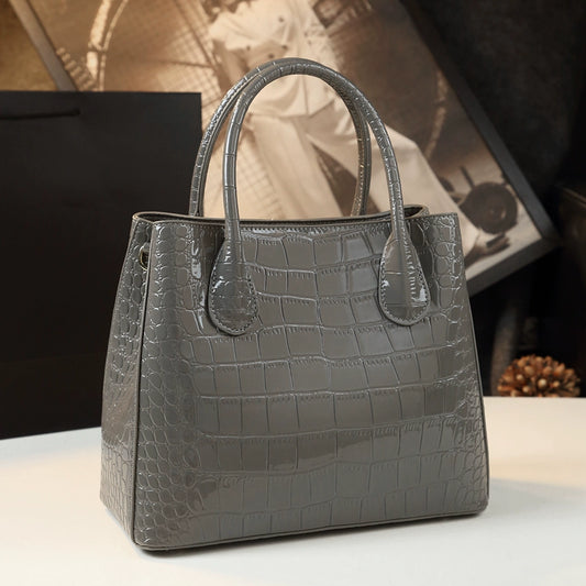 High-End Genuine Leather Crocodile Pattern Women Large Capacity  Bag  Shoulder bag