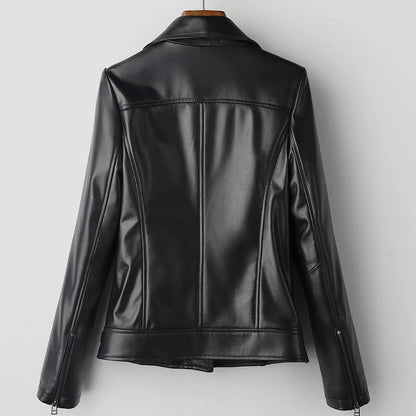 Long Sleeve Genuine Sheepskin Leather Jacket