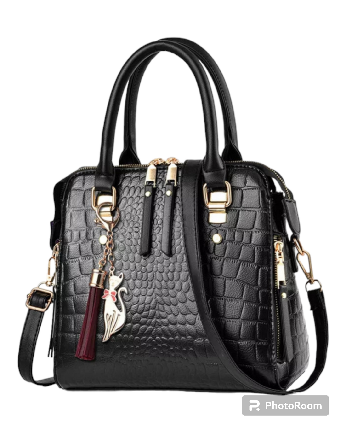 Luxury Faux Leather Alligator Women's Satchel Handbags Tassel Designer Shoulder Bag Casual