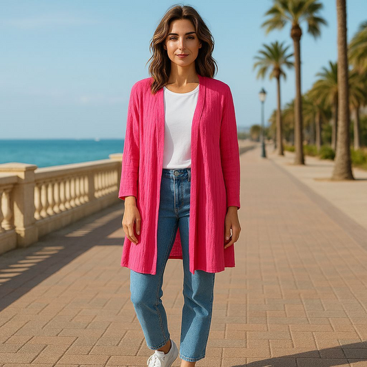 Catherine Malandrino Pink Open Front Cardigan Sweater