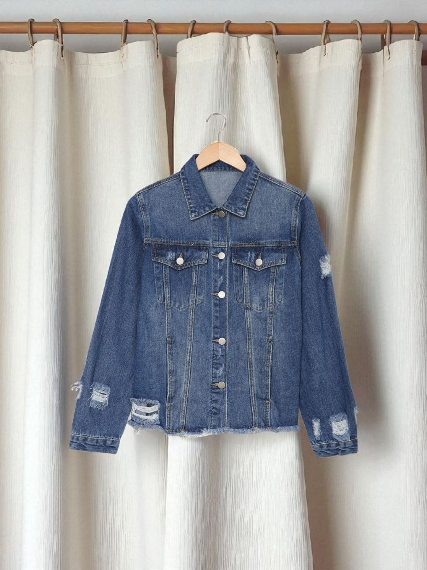 Long Sleeve Button-down Denim Jean Jacket
