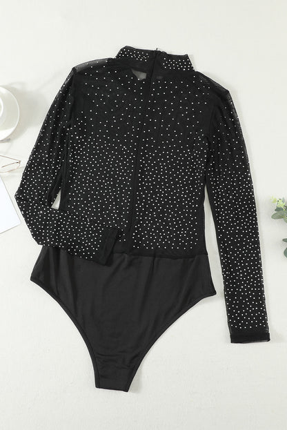 Long Sleeve Sheer Studded Bodysuit