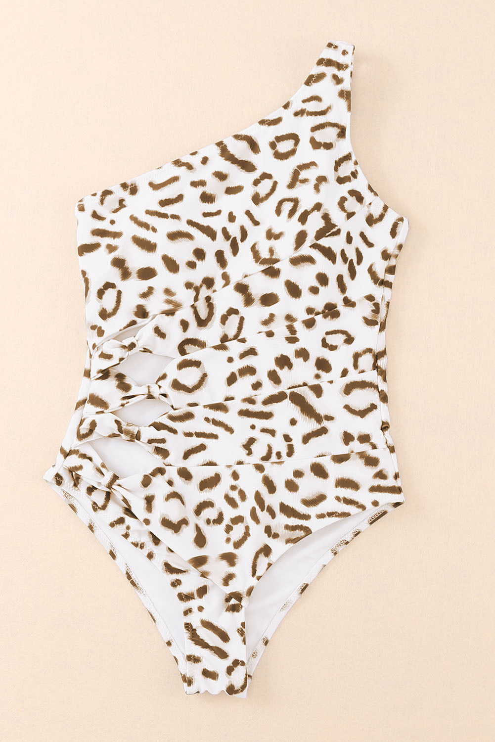 One Piece One Shoulder Leopard Print Swimsuit