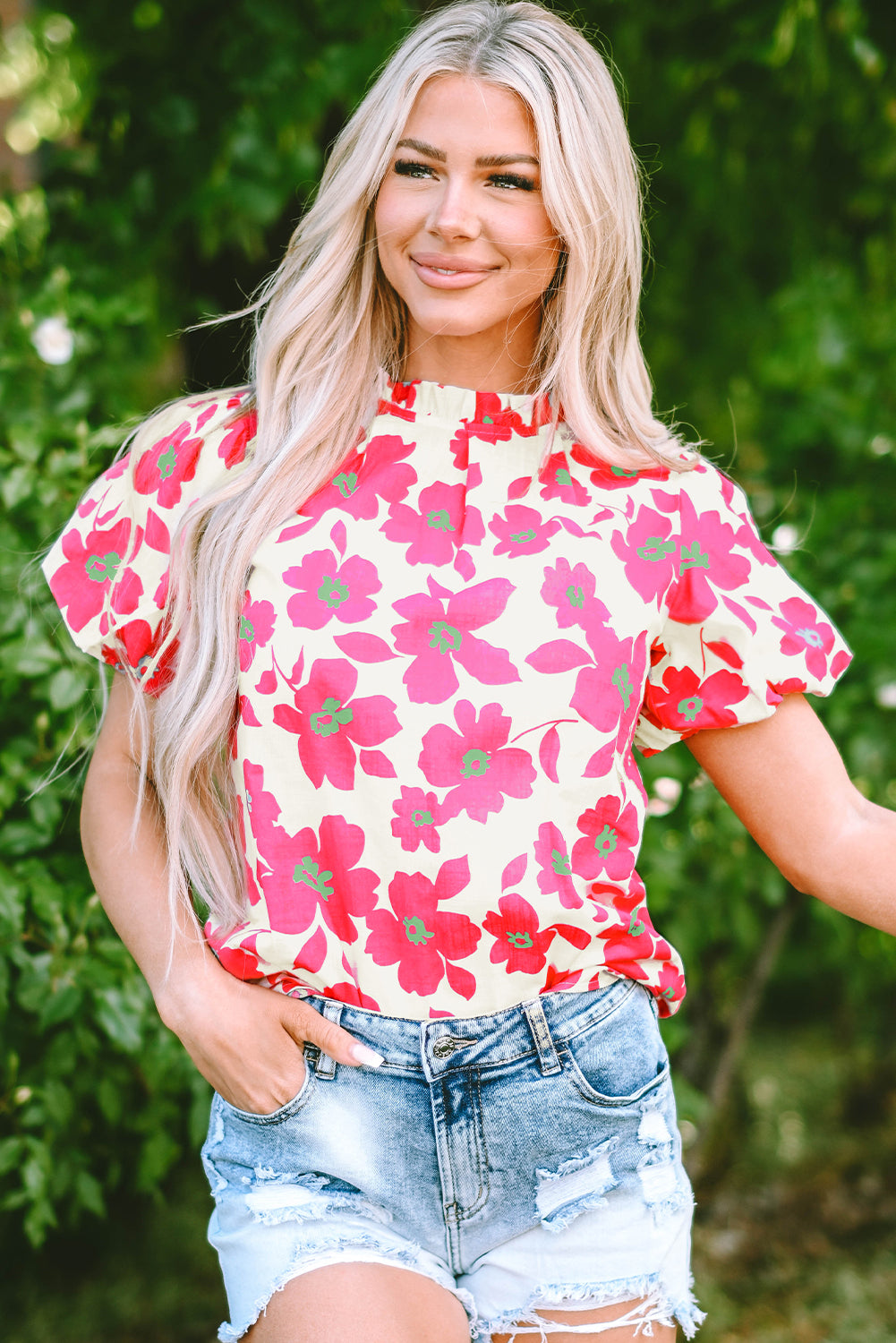 Short Sleeve Floral print Top