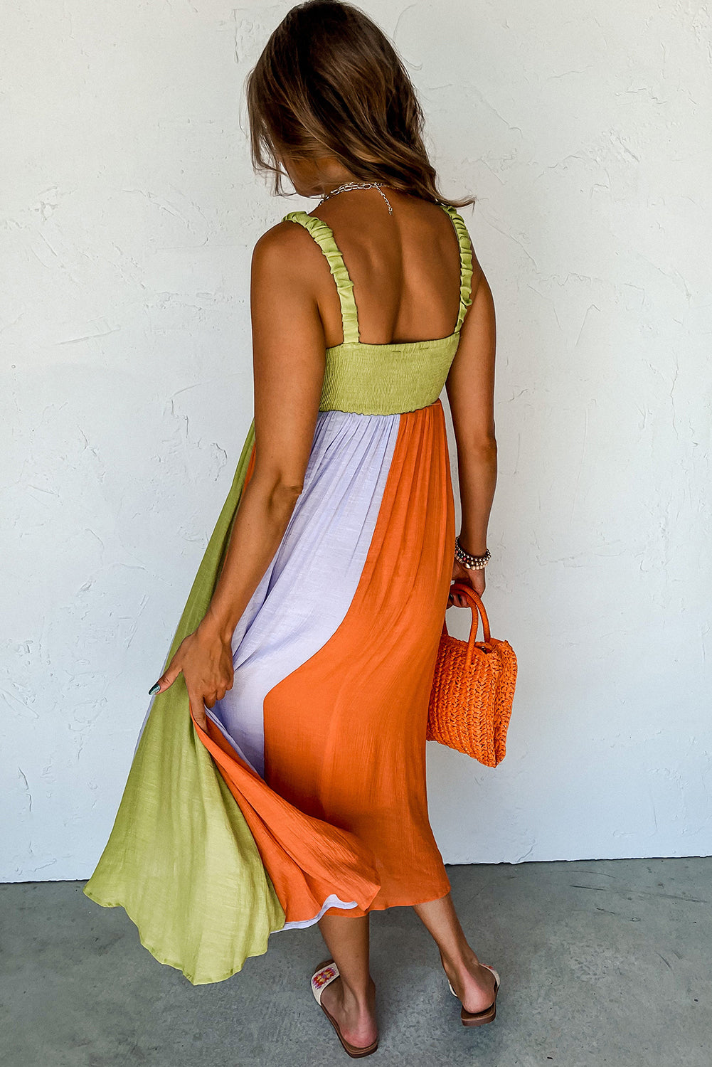 Sleeveless Colorblock Maxi Dress