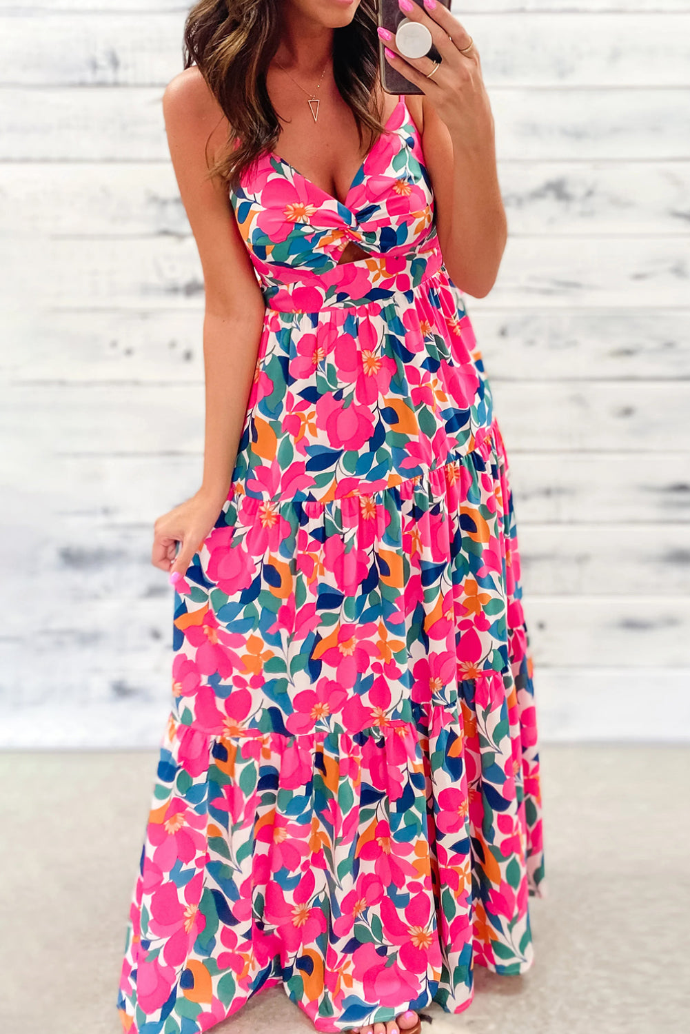 Sleeveless Floral Print Maxi Dress