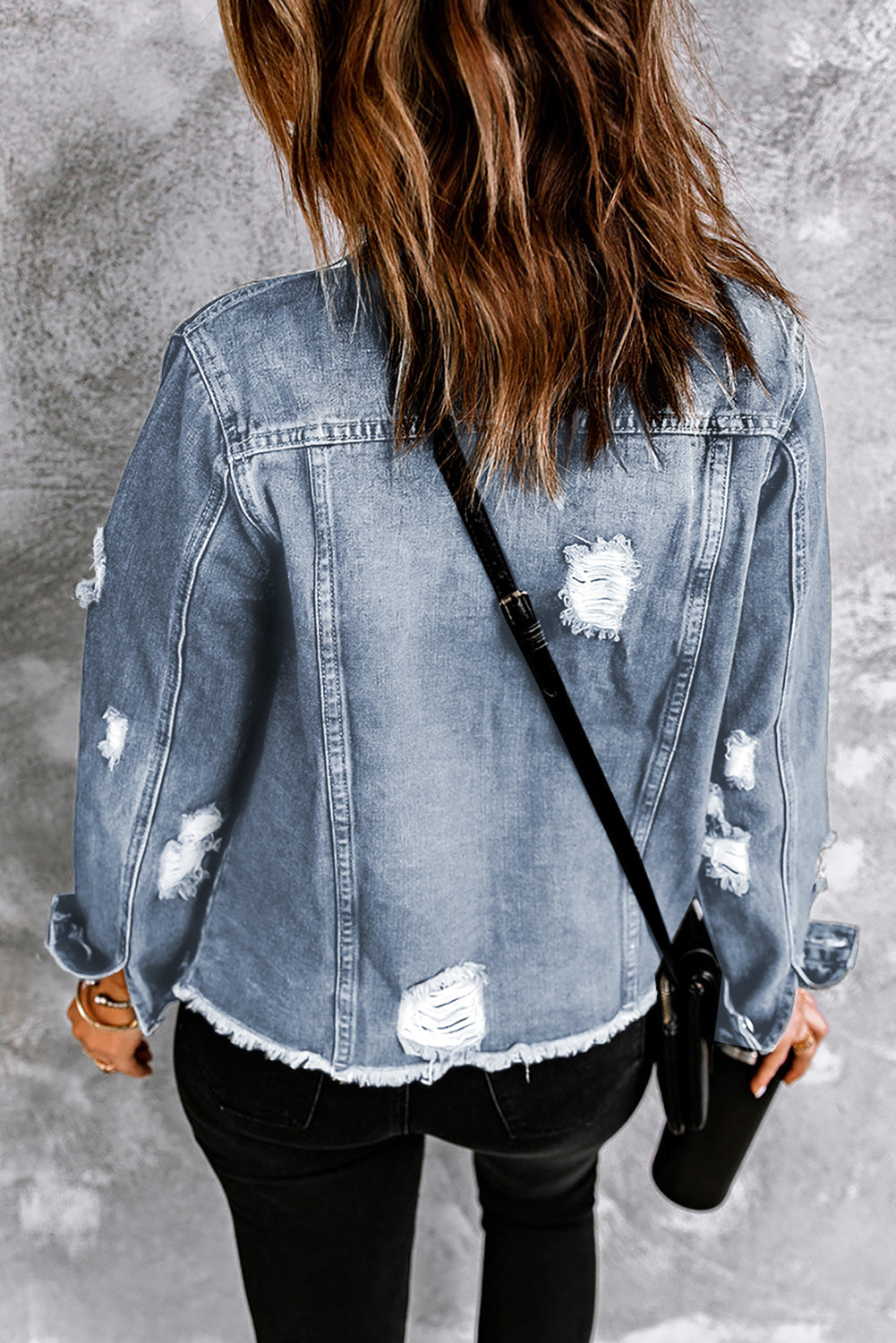 Long Sleeve Button-down Denim Blue Jean jacket