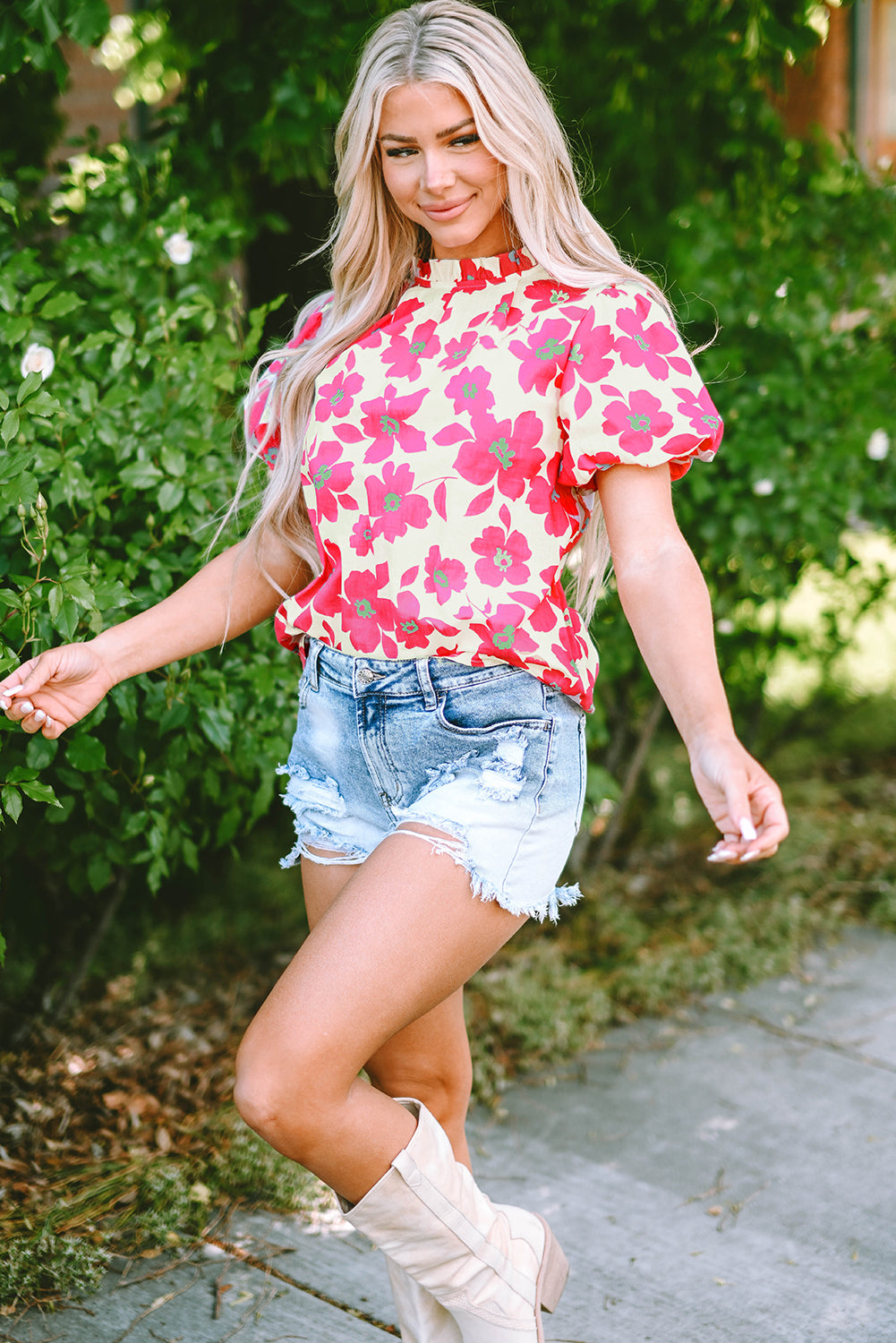 Short Sleeve Floral print Top