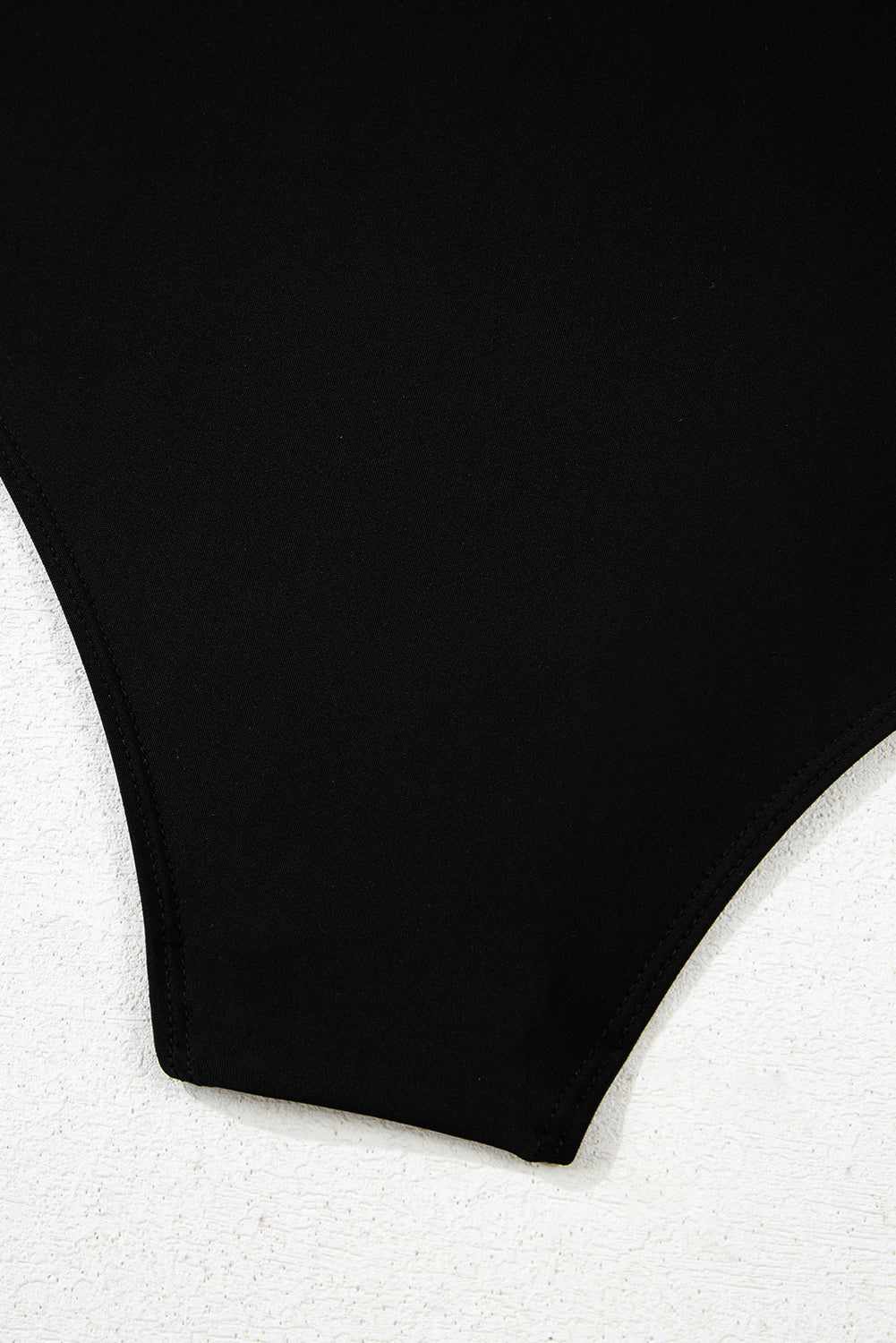One-Piece Black and Leopard Print Swimsuit