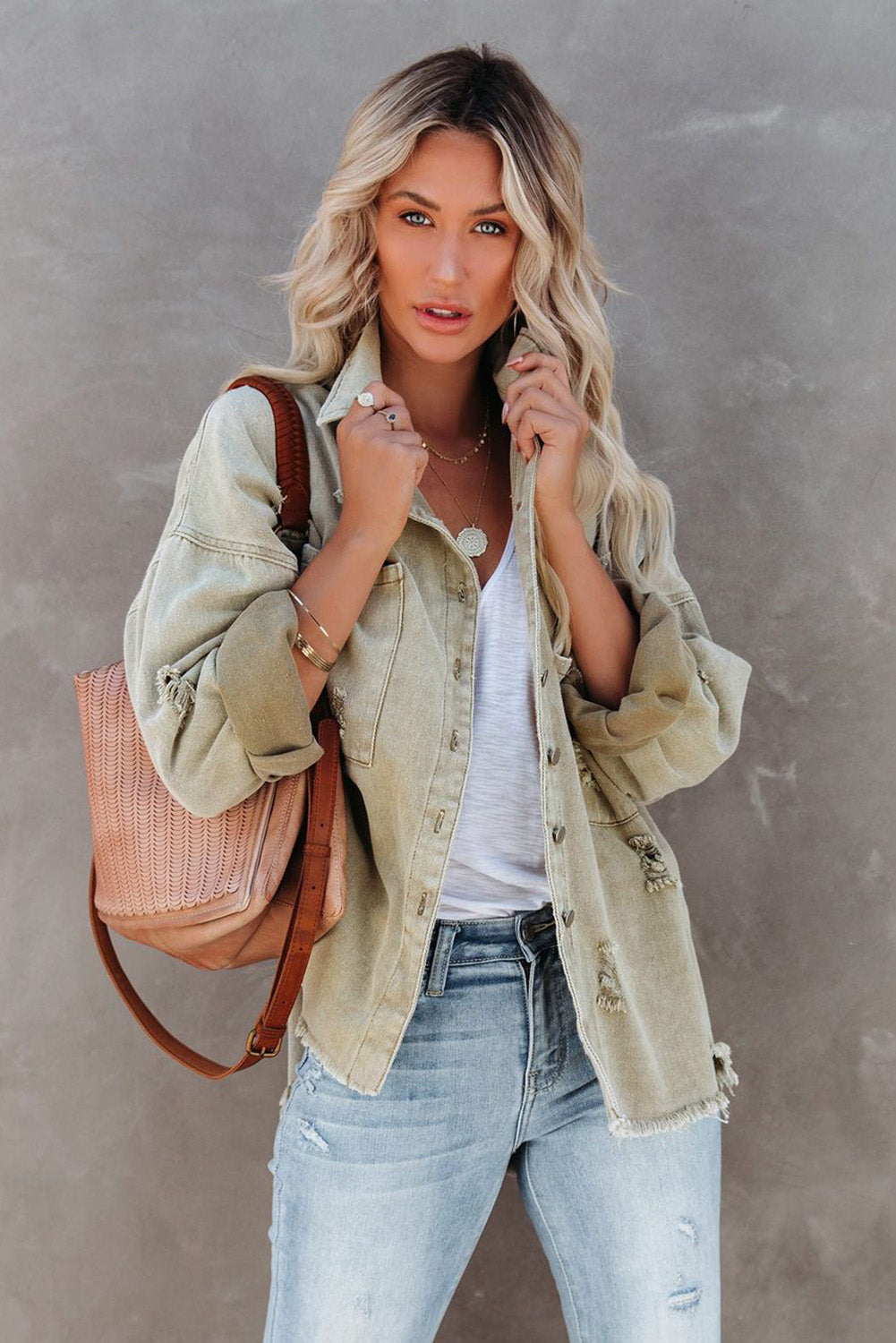 Long Sleeve Button-down Denim Jean Jacket