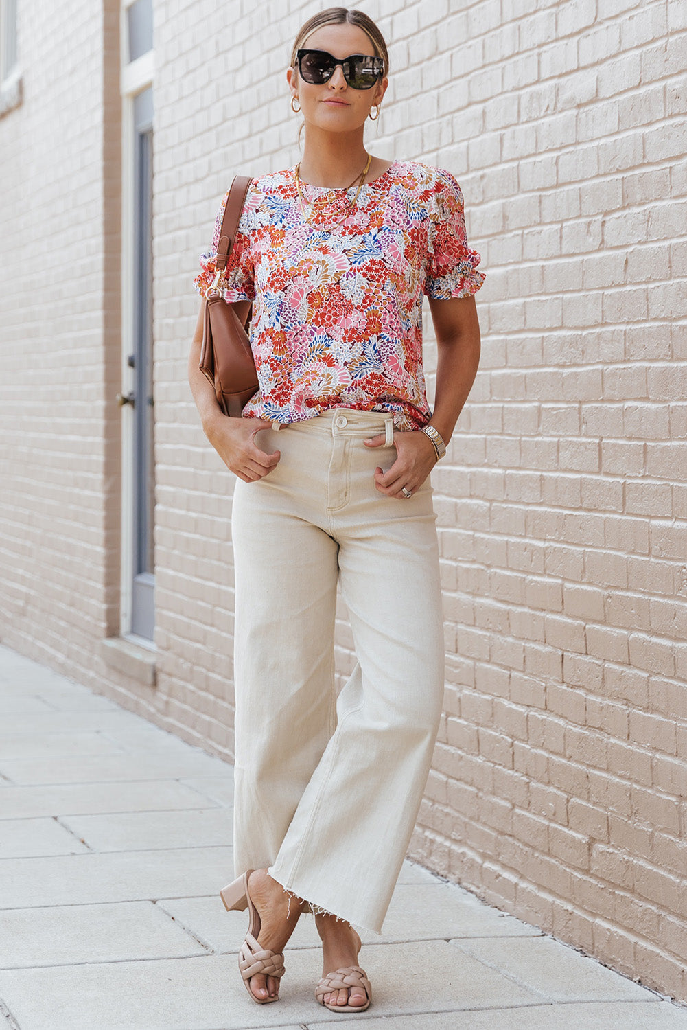 Sleeveless Floral Print Top