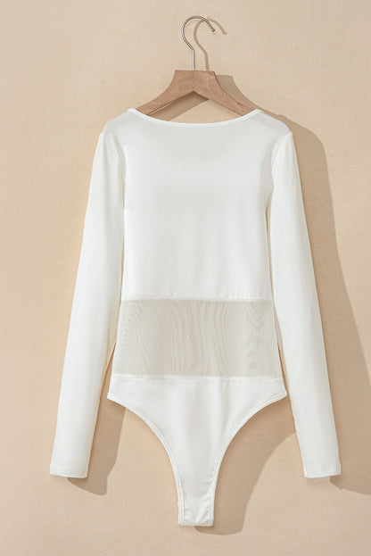 Long Sleeve Sheer White Bodysuit