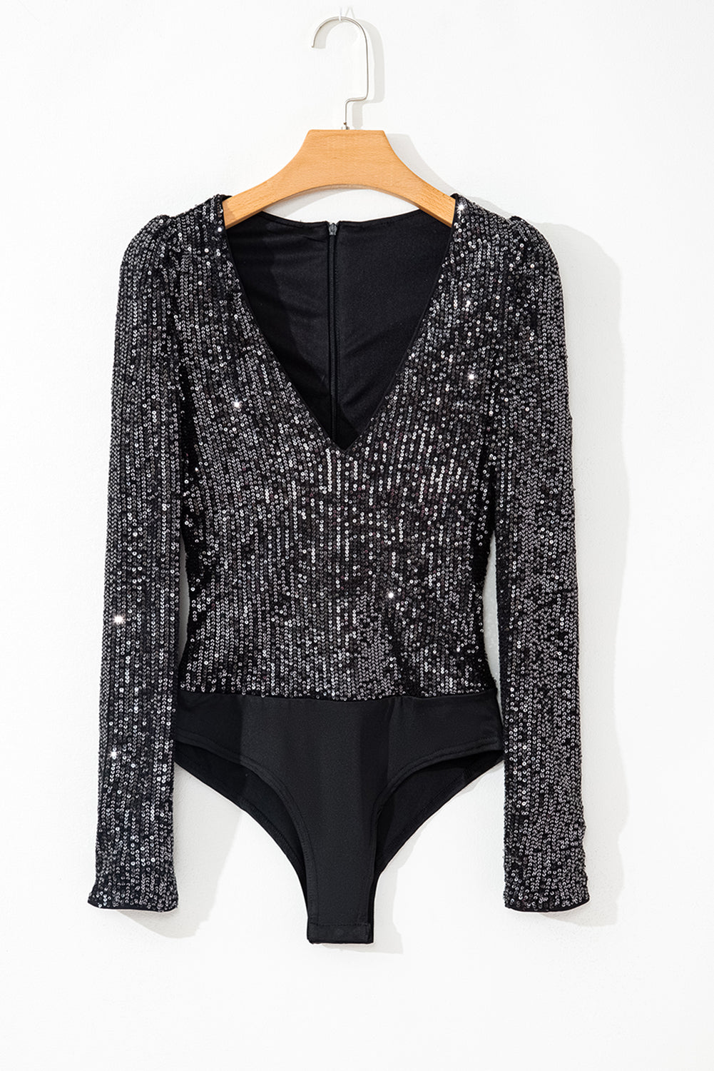 Long Sleeve V-neck Sequin Bodysuit