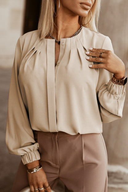 Long Sleeve Button-down Silky Soft Top