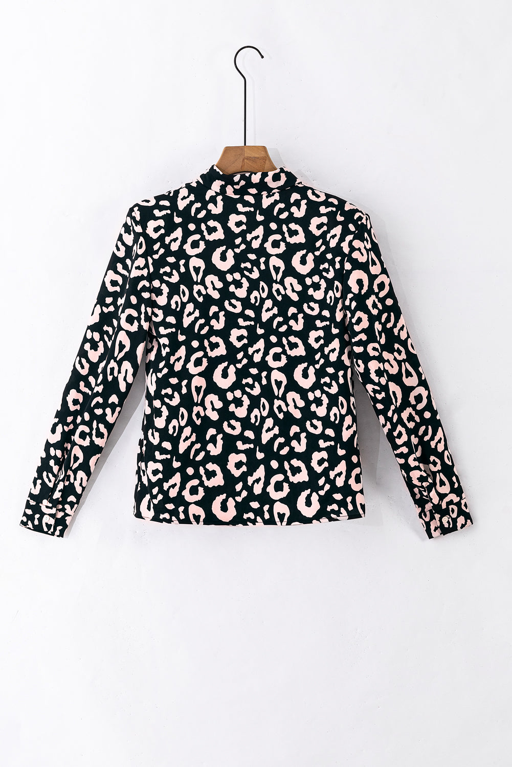 Long Sleeve Button-Down Leopard Print Shirt