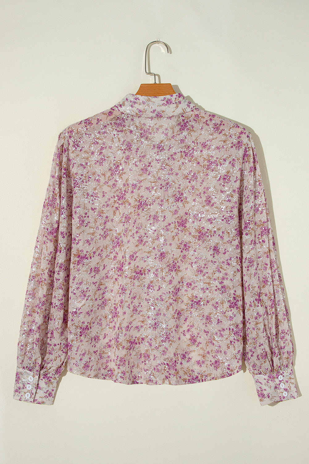 Long Sleeve Floral Print Button-down Top