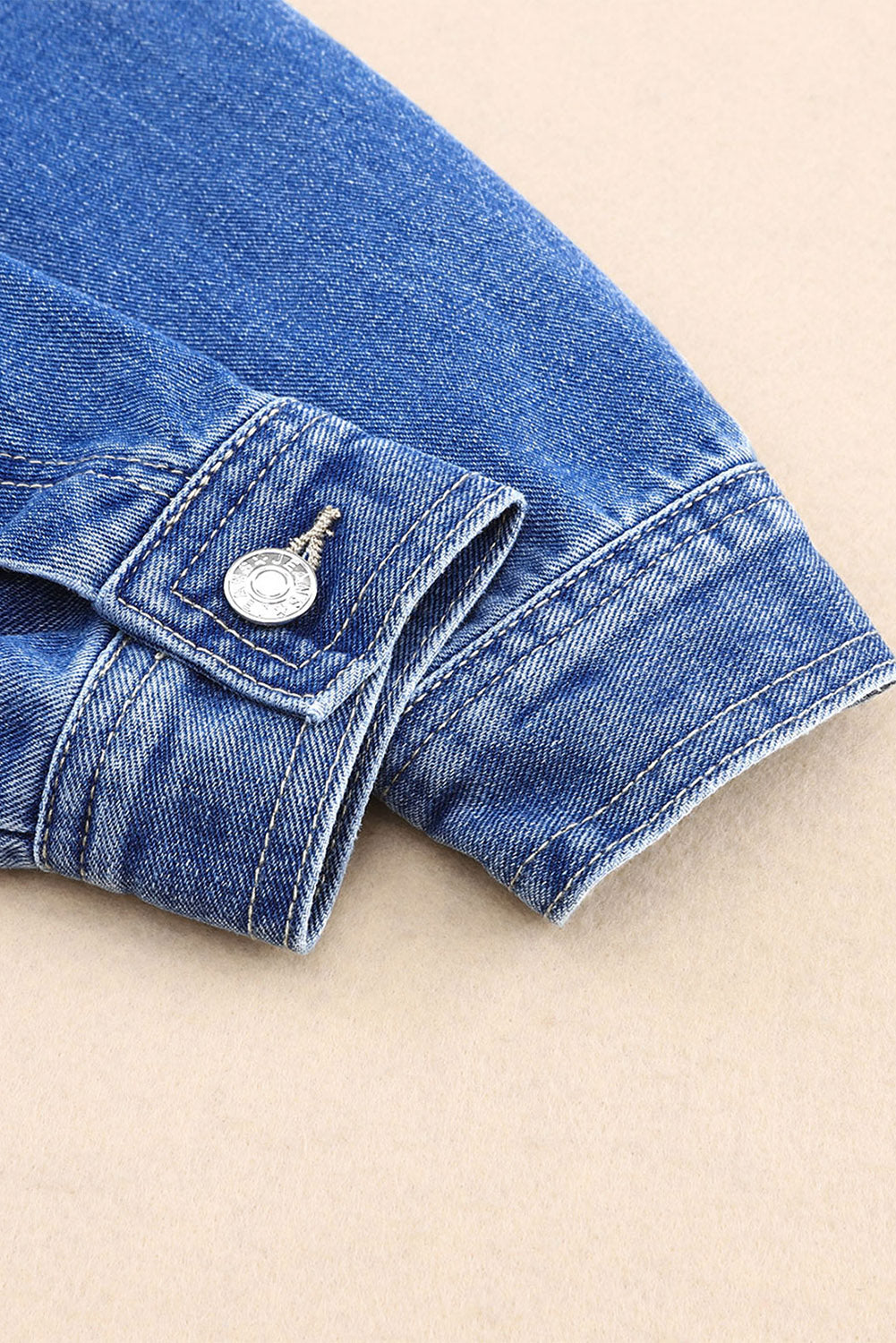 Long Sleeve Button-down Oversized Denim Blue Jean Jacket