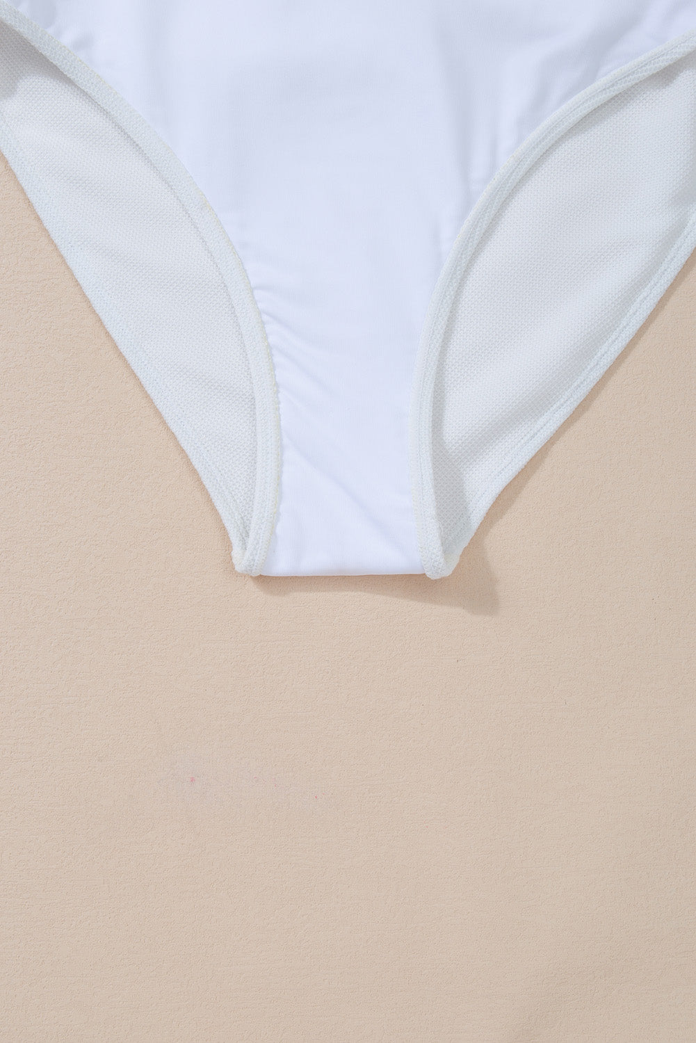 One-piece High Waisted White V-neck Swimsuit