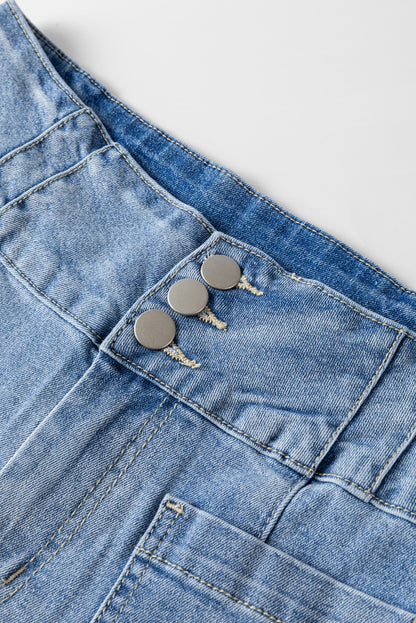 High Rise Factory Faded Boot Cut Denim Blue Jeans
