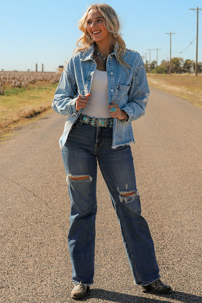 Long Sleeve Button-down Denim Jean Jacket