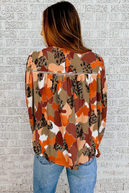 Long Sleeve Abstract Print Top