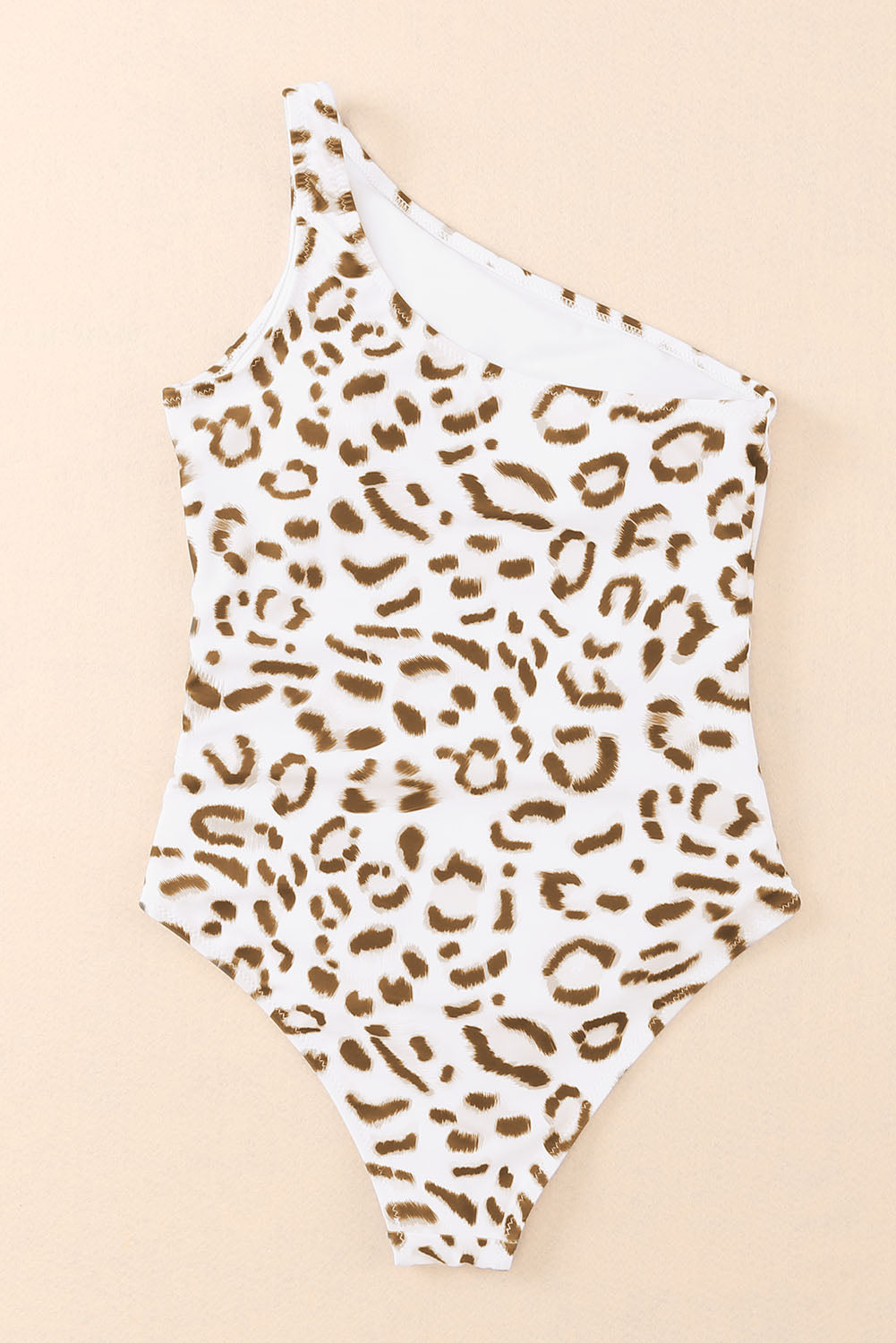 One Piece One Shoulder Leopard Print Swimsuit