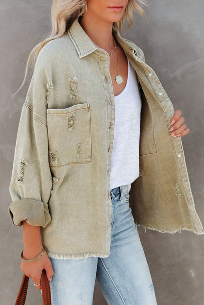 Long Sleeve Button-down Denim Jean Jacket