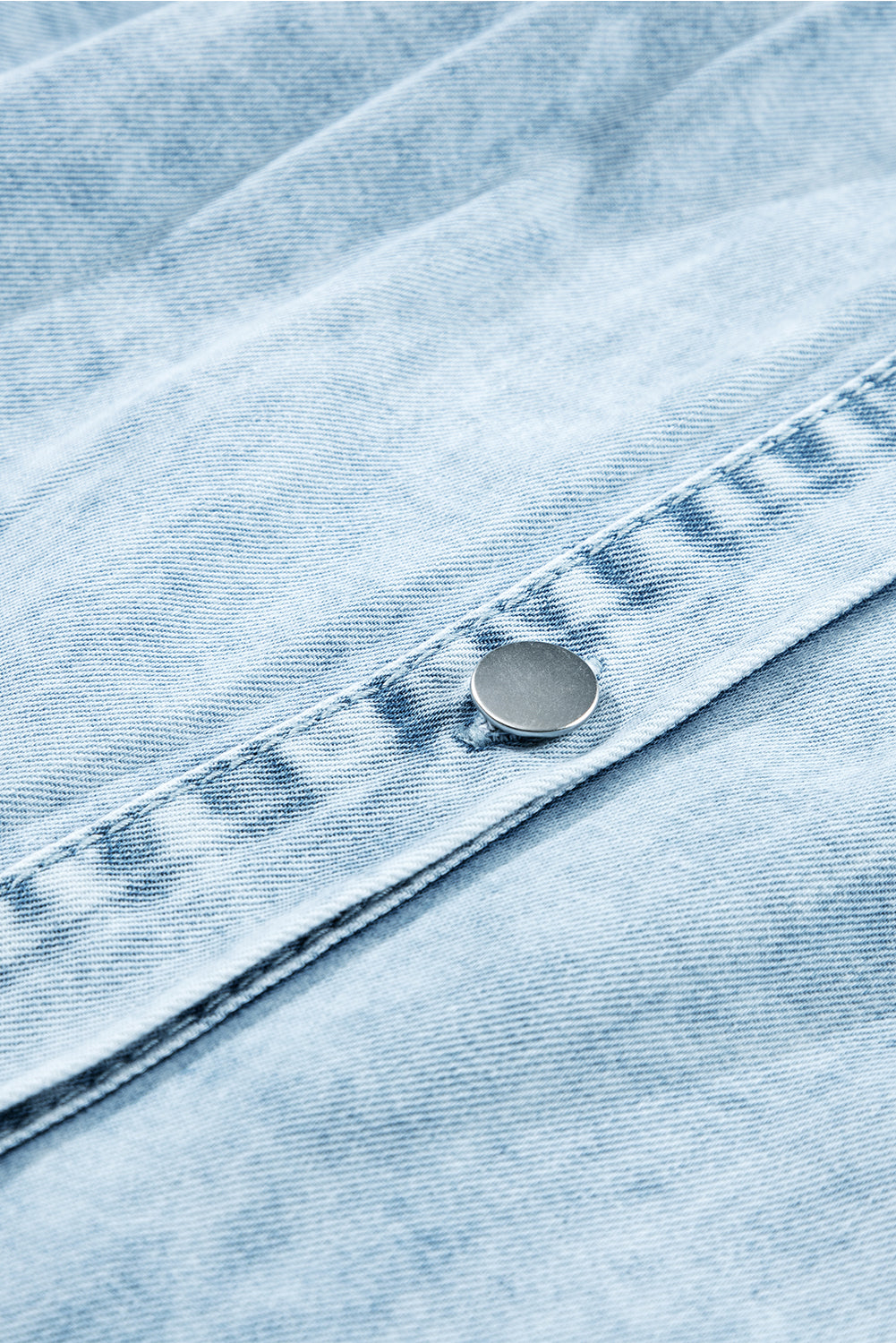 Short Sleeve Button-Down Denim Blue Jean Mini Dress