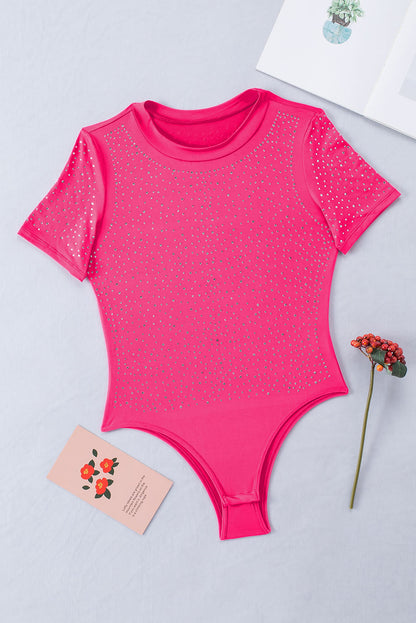 Long Sleeve Studded Pink Bodysuit