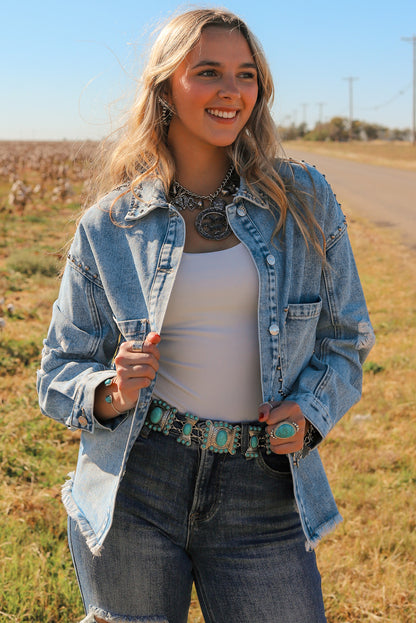 Long Sleeve Button-down Denim Jean Jacket