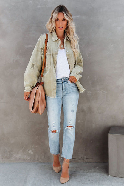 Long Sleeve Button-down Denim Jean Jacket