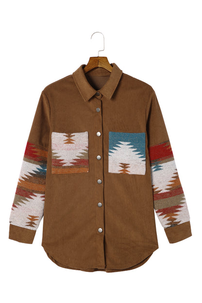 Long Sleeve Button-down Corduroy Jacket/Shacket