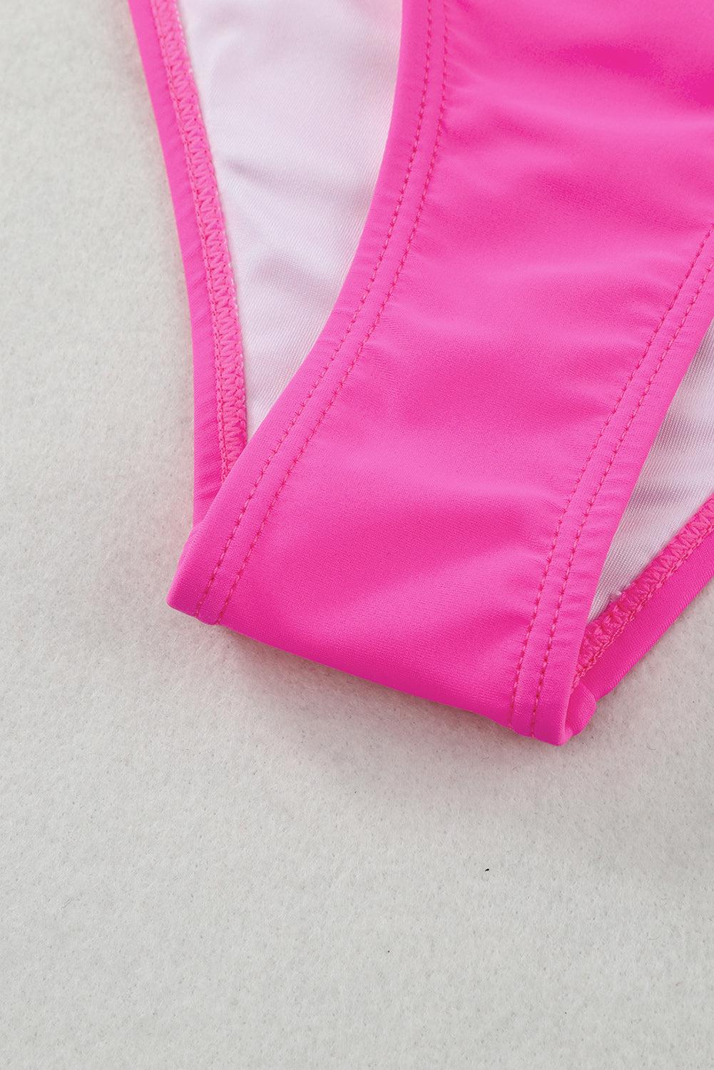 Two-piece High-Cut Pink Scalloped Swimsuit