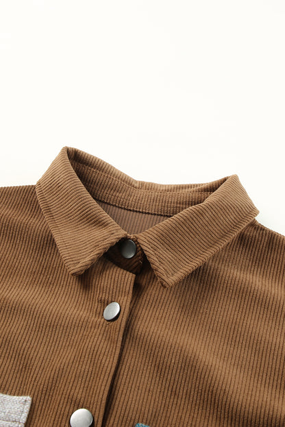 Long Sleeve Button-down Corduroy Jacket/Shacket