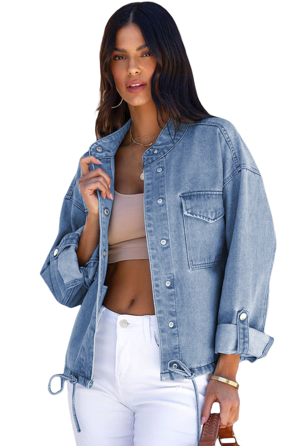 Long Sleeve Button-down Denim Jean Jacket