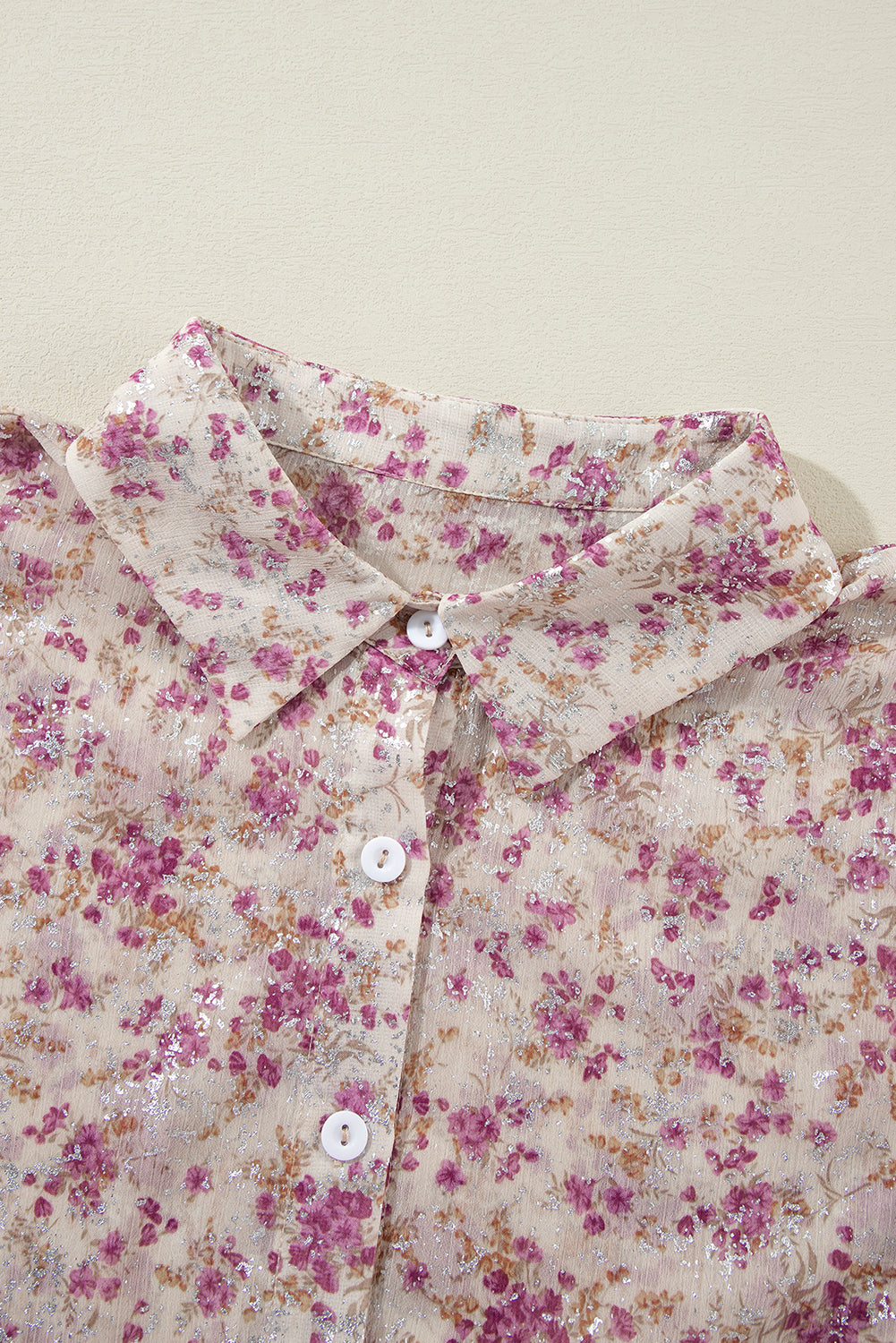 Long Sleeve Floral Print Button-down Top